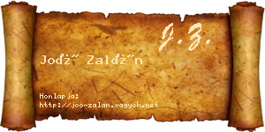 Joó Zalán névjegykártya